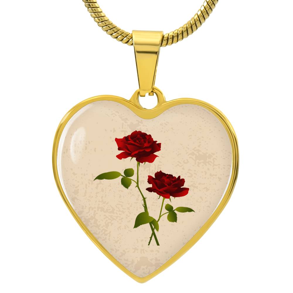 Rose June Birth Flower Heart Luxury Necklace