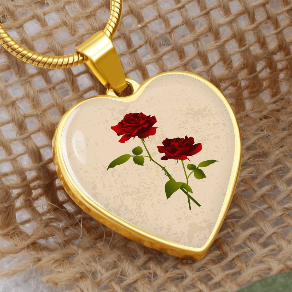 Rose June Birth Flower Heart Luxury Necklace