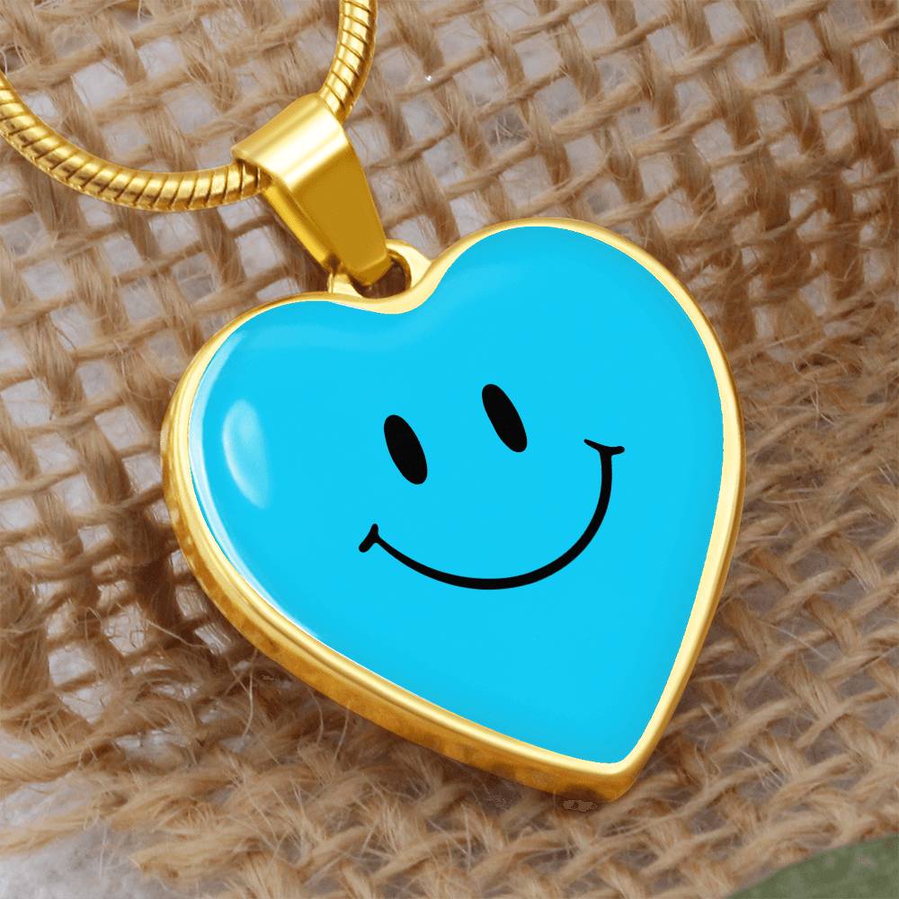 Turquoise Smiley Face Heart Luxury Necklace