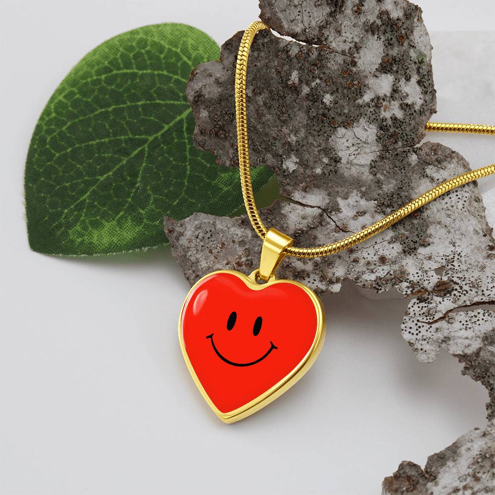 Red Smiley Face Heart Luxury Necklace