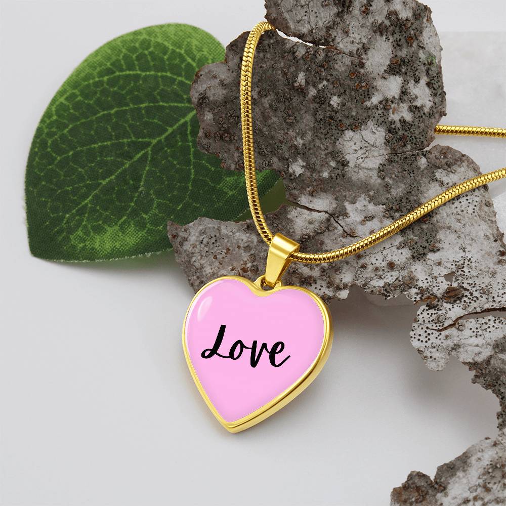 Pink Love Heart Luxury Necklace