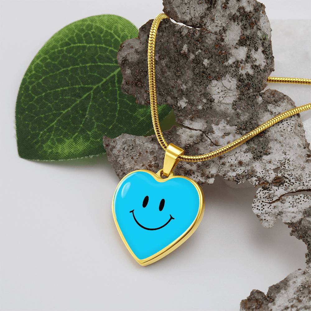 Turquoise Smiley Face Heart Luxury Necklace