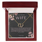 Wife Solid Gold And Diamond Double Heart Necklace