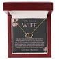 Wife Solid Gold & Diamond Double Heart Necklace-You Are My Rock