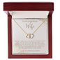 Wife Solid Gold And Diamond Double Heart Necklace
