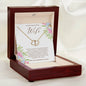 Wife Solid Gold & Diamond Double Heart Necklace