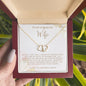 Wife Solid Gold And Diamond Double Heart Necklace