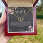 Wife Solid Gold And Diamond Double Heart Necklace