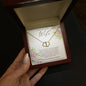 Wife Solid Gold & Diamond Double Heart Necklace