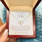 Wife Solid Gold And Diamond Double Heart Necklace