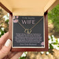 Wife Solid Gold & Diamond Double Heart Necklace-You Are My Rock