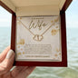 Wife Solid Gold And Diamond Double Heart Necklace