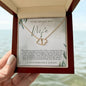 Wife Solid Gold And Diamond Double Heart Necklace