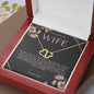 Wife Solid Gold And Diamond Double Heart Necklace