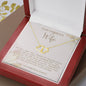 Wife Solid Gold And Diamond Double Heart Necklace