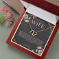 Wife Solid Gold And Diamond Double Heart Necklace