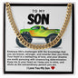 Son Cuban Chain Necklace- Yellow Green Monster Truck