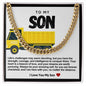 Son Cuban Chain Necklace- Yellow Dump Truck