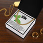 Son Cuban Chain Necklace- Green Dinosaur