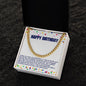 Happy Birthday Cuban Link Chain Necklace