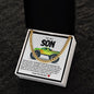 Son Cuban Chain Necklace- Yellow Green Monster Truck