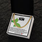 Son Cuban Chain Necklace- Green Dinosaur