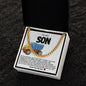 Son Cuban Chain Necklace- Blue And Yellow Dump Truck