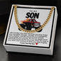 Son Cuban Chain Necklace- Red Pick Up Monster Truck