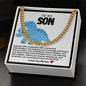 Son Cuban Chain Necklace- Blue Dinosaur