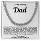 To My Amazing Dad Cuban Link Chain Necklace