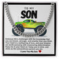 Son Cuban Chain Necklace- Yellow Green Monster Truck