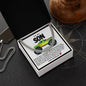 Son Cuban Chain Necklace- Yellow Green Monster Truck