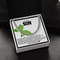 Son Cuban Chain Necklace- Green Dinosaur