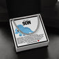 Son Cuban Chain Necklace- Blue Dinosaur