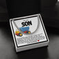 Son Cuban Chain Necklace- Blue And Yellow Dump Truck