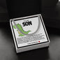 Son Cuban Chain Necklace- Green Dinosaur