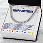 Happy Birthday Cuban Link Chain Necklace