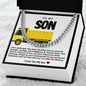 Son Cuban Chain Necklace- Yellow Dump Truck