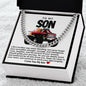 Son Cuban Chain Necklace- Red Pick Up Monster Truck