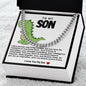 Son Cuban Chain Necklace- Green Dinosaur
