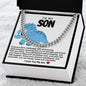 Son Cuban Chain Necklace- Blue Dinosaur
