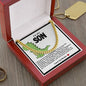 Son Cuban Chain Necklace- Green Dinosaur