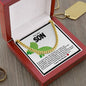 Son Cuban Chain Necklace- Green Dinosaur
