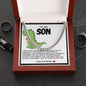 Son Cuban Chain Necklace- Green Dinosaur