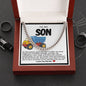 Son Cuban Chain Necklace- Blue And Yellow Dump Truck