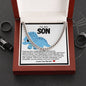 Son Cuban Chain Necklace- Blue Dinosaur
