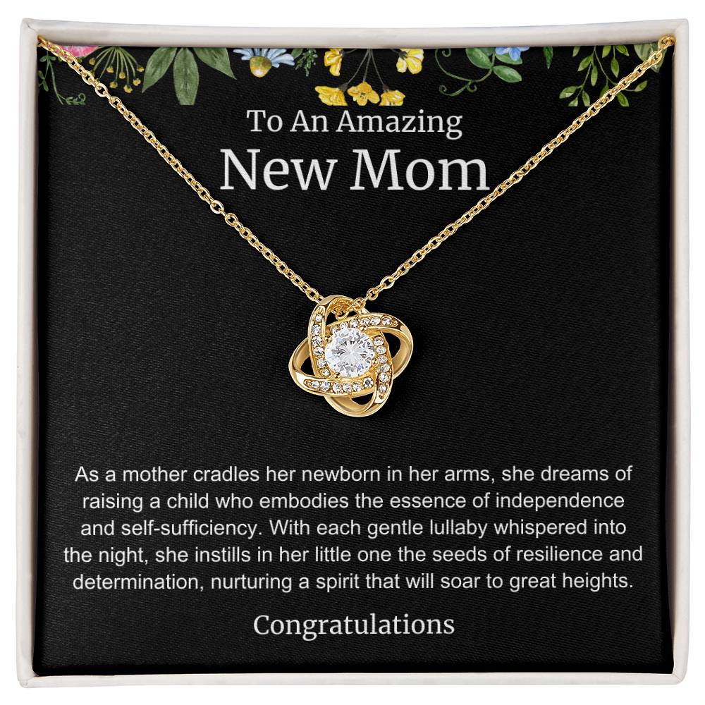 To An Amazing New Mom Love Knot Necklace