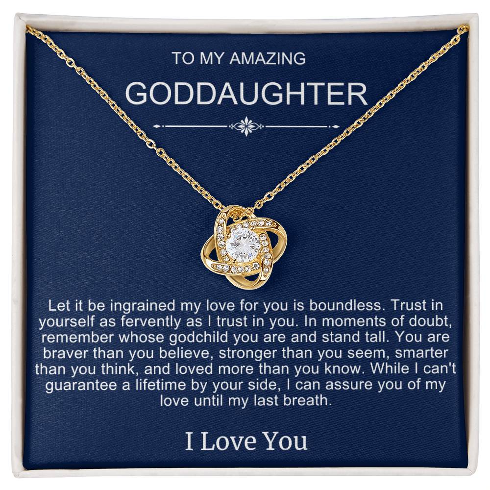 Beautiful Gift To Goddaughter from God Parent "You Are Braver Than You Believe" Necklace