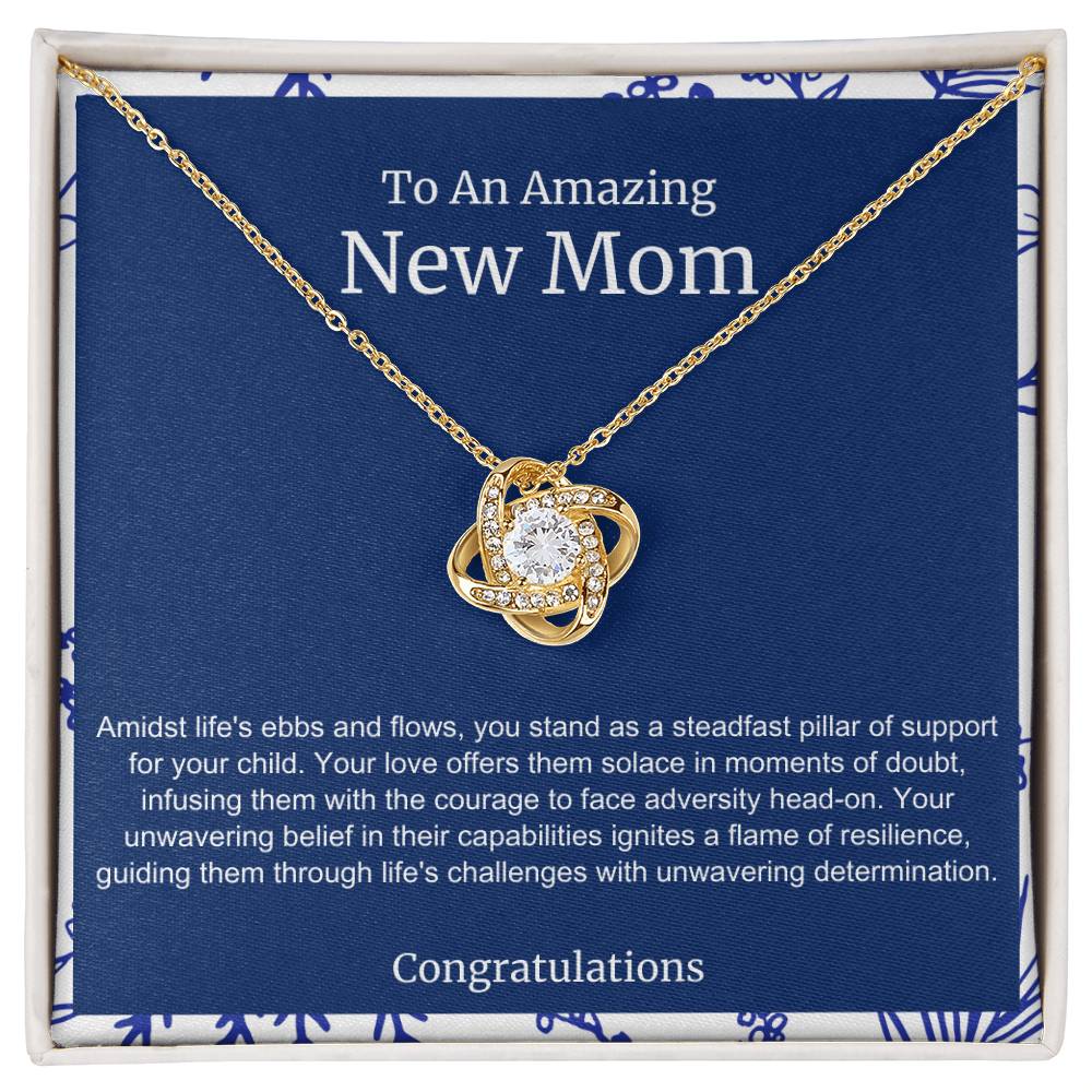 To An Amazing New Mom Love Knot Necklace