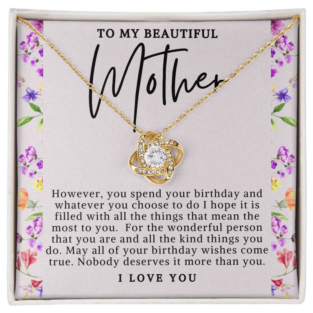 Mother Love Knot Birthday Necklace